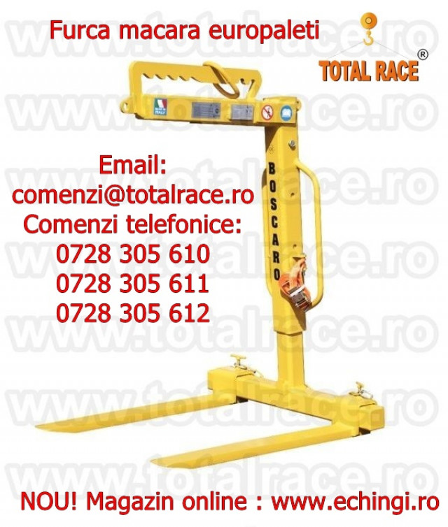 Furca ridicat paleti, carlige rotative