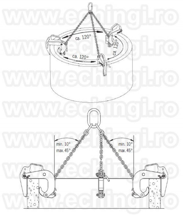 Clesti  tuburi beton Cleste de ridicare BTG 50-180mm 0728.305.610