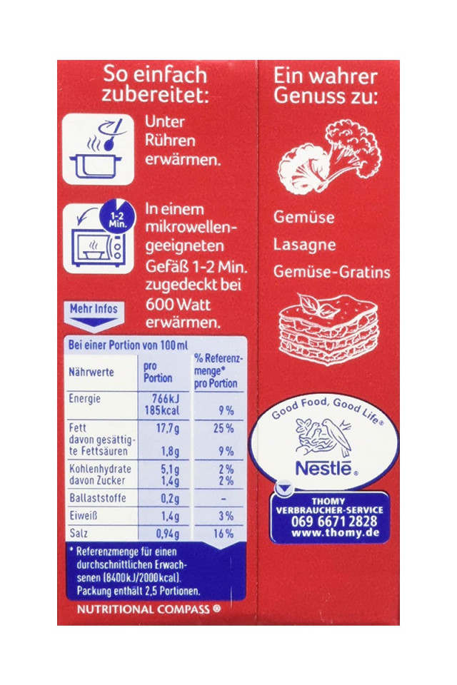 Sos Bechamel gata preparat Thomy 250 ml Total Blue 0728.305.612