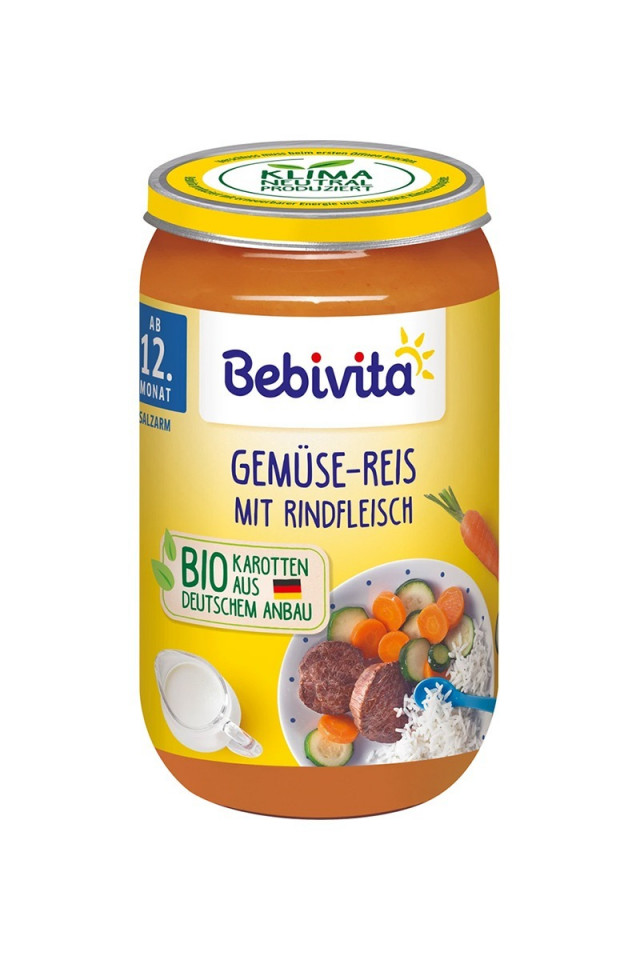 Mancare BIO Bebivita Vita, Orez si Legume 12+ luni, Total Blue 0728.305.612